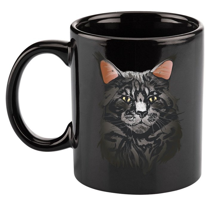 British Maine Coon Cat Portrait 11oz C Handle Ceramic Mug
