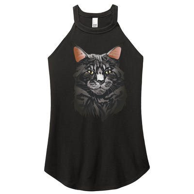 British Maine Coon Cat Portrait Women’s Perfect Tri Rocker Tank