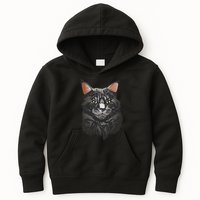 British Maine Coon Cat Portrait Kids Hoodie