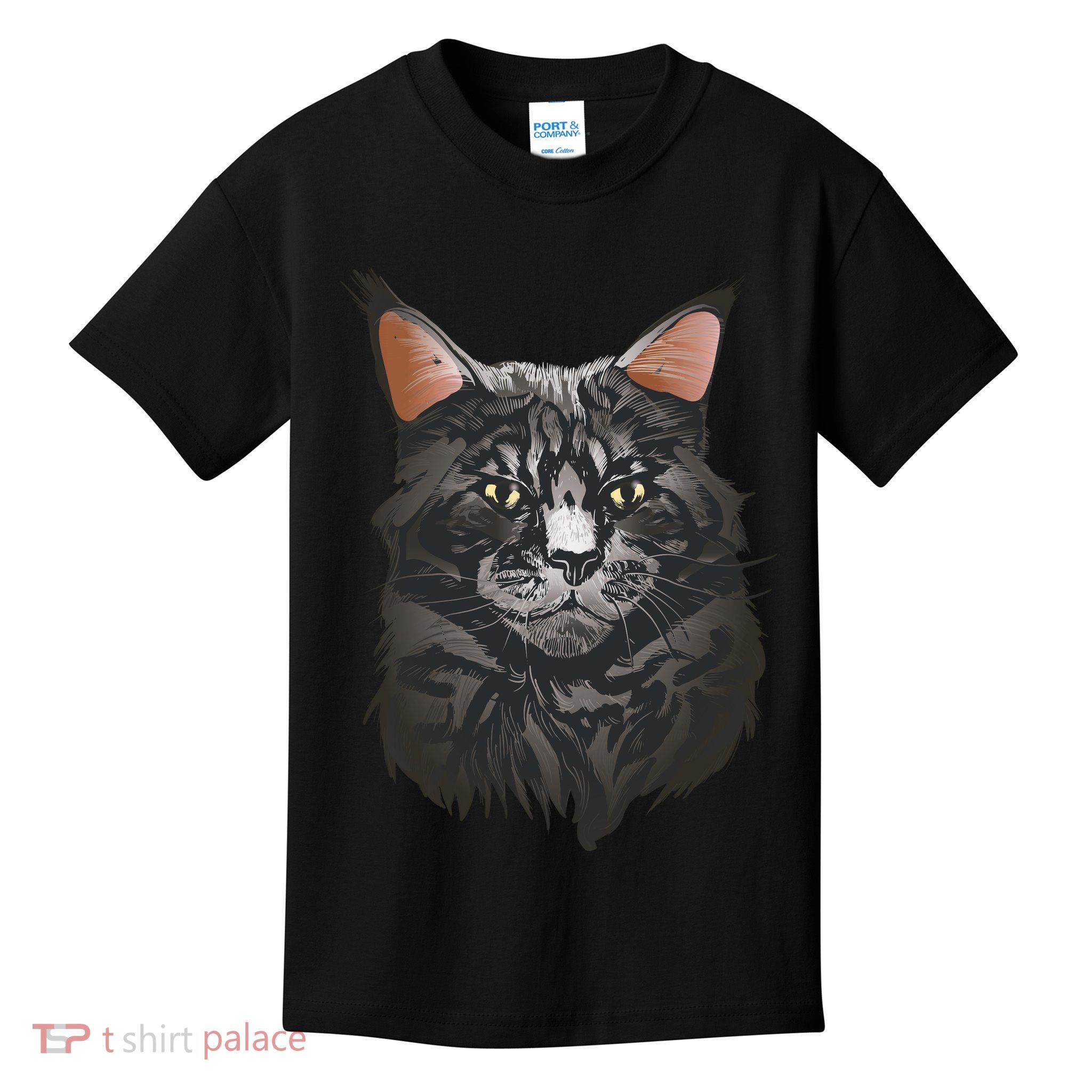 British Maine Coon Cat Portrait Kids T-Shirt