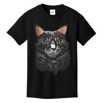 British Maine Coon Cat Portrait Kids T-Shirt