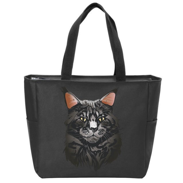 British Maine Coon Cat Portrait Zip Tote Bag