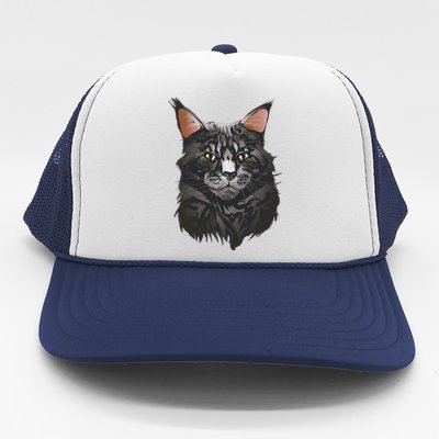 British Maine Coon Cat Portrait Trucker Hat