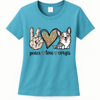 Blue Merle Corgi Gift Womens T-Shirt