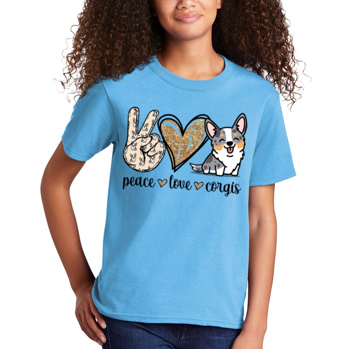 Blue Merle Corgi Gift Kids T-Shirt