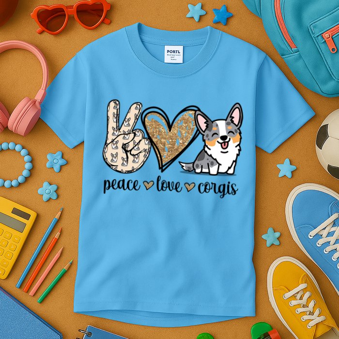 Blue Merle Corgi Gift Kids T-Shirt