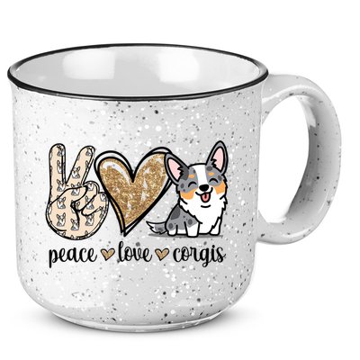 Blue Merle Corgi Gift 15oz Campfire Ceramic Mug