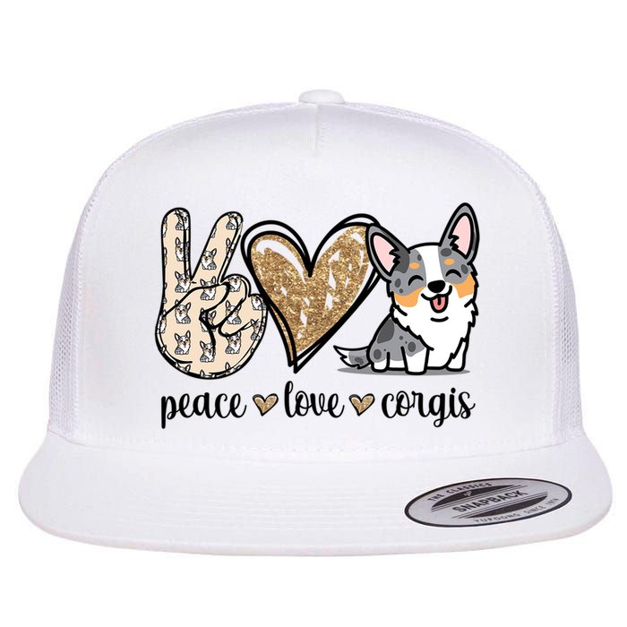 Blue Merle Corgi Gift Flatbill Hat