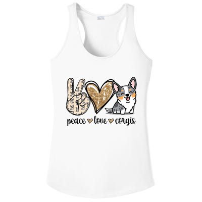 Blue Merle Corgi Gift Ladies PosiCharge Competitor Racerback Tank
