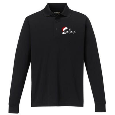 Believe Merry Christmas Variety For Unisex Xmas Gift Performance Long Sleeve Polo