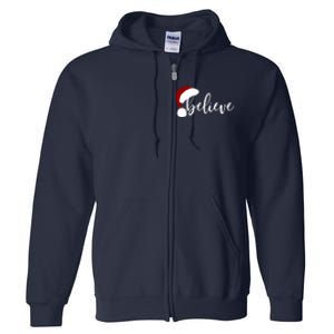 Believe Merry Christmas Variety For Unisex Xmas Gift Full Zip Hoodie