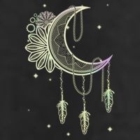 Boho Moon Celestial Body Astrology Dreamcatcher Pastel Goth Gift 7 Panel Mesh Trucker Snapback Hat
