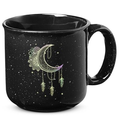Boho Moon Celestial Body Astrology Dreamcatcher Pastel Goth Gift 15oz Campfire Ceramic Mug