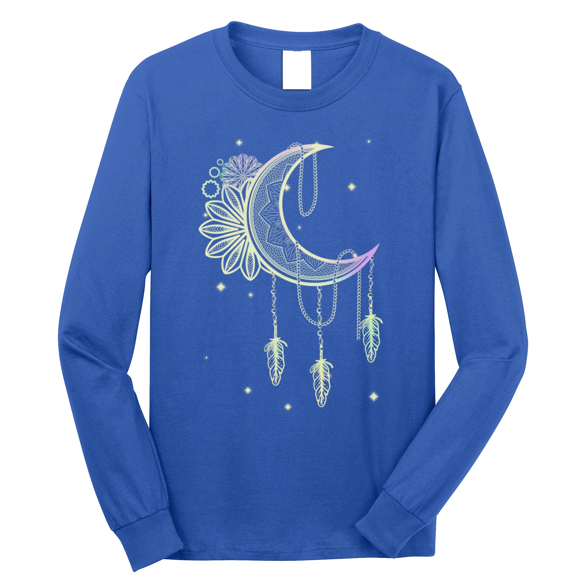 Boho Moon Celestial Body Astrology Dreamcatcher Pastel Goth Gift Long Sleeve Shirt