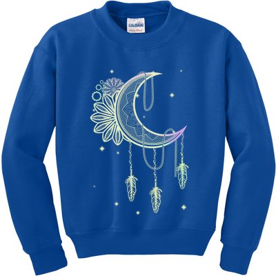 Boho Moon Celestial Body Astrology Dreamcatcher Pastel Goth Gift Kids Sweatshirt