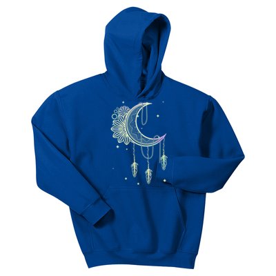 Boho Moon Celestial Body Astrology Dreamcatcher Pastel Goth Gift Kids Hoodie