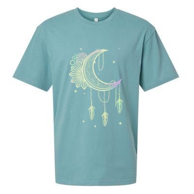 Boho Moon Celestial Body Astrology Dreamcatcher Pastel Goth Gift Sueded Cloud Jersey T-Shirt