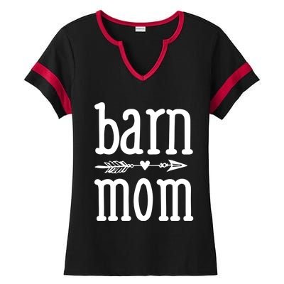 Barn Mom Cute Horseback Riding Lesson Equestrian Gift Ladies Halftime Notch Neck Tee