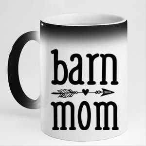 Barn Mom Cute Horseback Riding Lesson Equestrian Gift 11oz Black Color Changing Mug