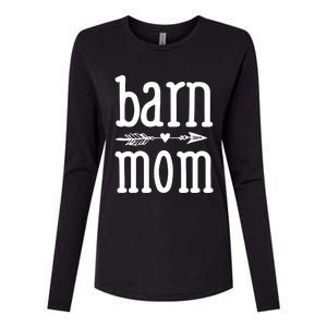 Barn Mom Cute Horseback Riding Lesson Equestrian Gift Womens Cotton Relaxed Long Sleeve T-Shirt