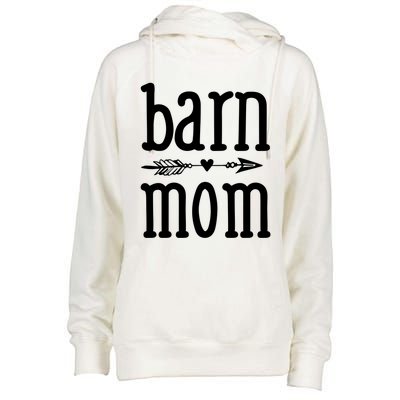 Barn Mom Cute Horseback Riding Lesson Equestrian Gift Womens Funnel Neck Pullover Hood