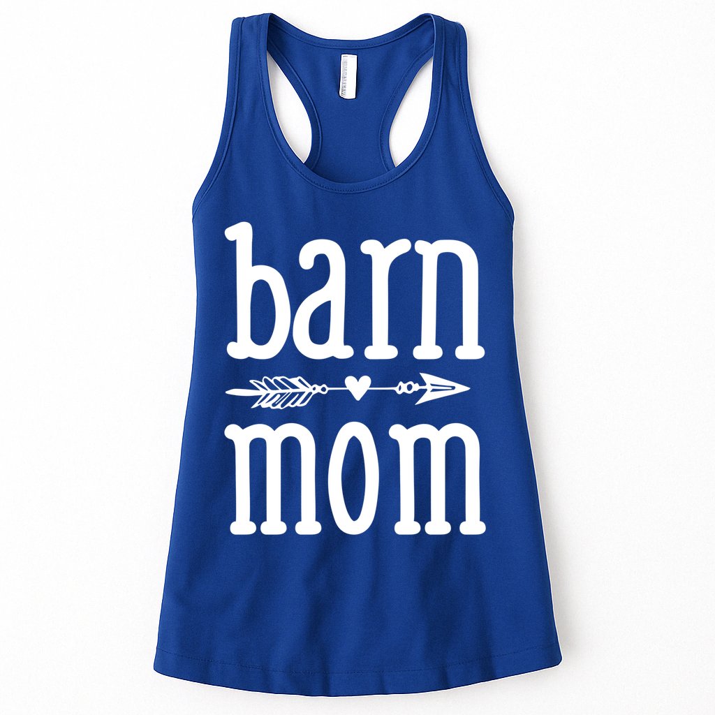 Barn Mom Cute Horseback Riding Lesson Equestrian Gift Womens Tank Top