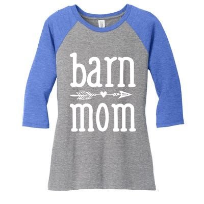 Barn Mom Cute Horseback Riding Lesson Equestrian Gift Women's Tri-Blend 3/4-Sleeve Raglan Shirt