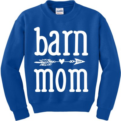 Barn Mom Cute Horseback Riding Lesson Equestrian Gift Kids Sweatshirt