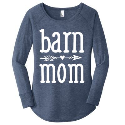 Barn Mom Cute Horseback Riding Lesson Equestrian Gift Women's Perfect Tri Tunic Long Sleeve Shirt