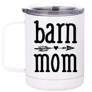 Barn Mom Cute Horseback Riding Lesson Equestrian Gift 12 oz Stainless Steel Tumbler Cup