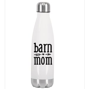 Barn Mom Cute Horseback Riding Lesson Equestrian Gift Stainless Steel Insulated Water Bottle