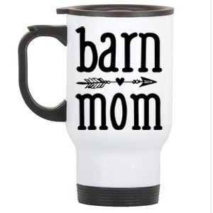 Barn Mom Cute Horseback Riding Lesson Equestrian Gift Stainless Steel Travel Mug