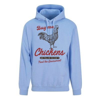 Buy Me Chickens And Tell Me You Dont Trust The Government Unisex Surf Hoodie