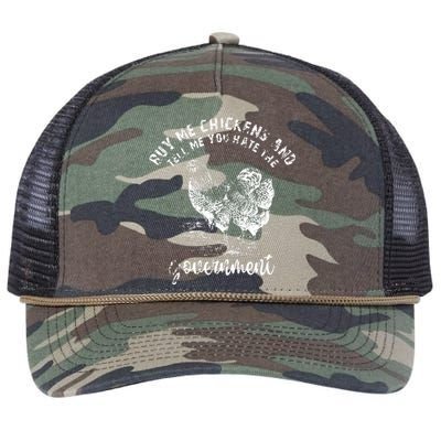 Buy Me Chicken And Tell Me You Hate The Government Retro Rope Trucker Hat Cap