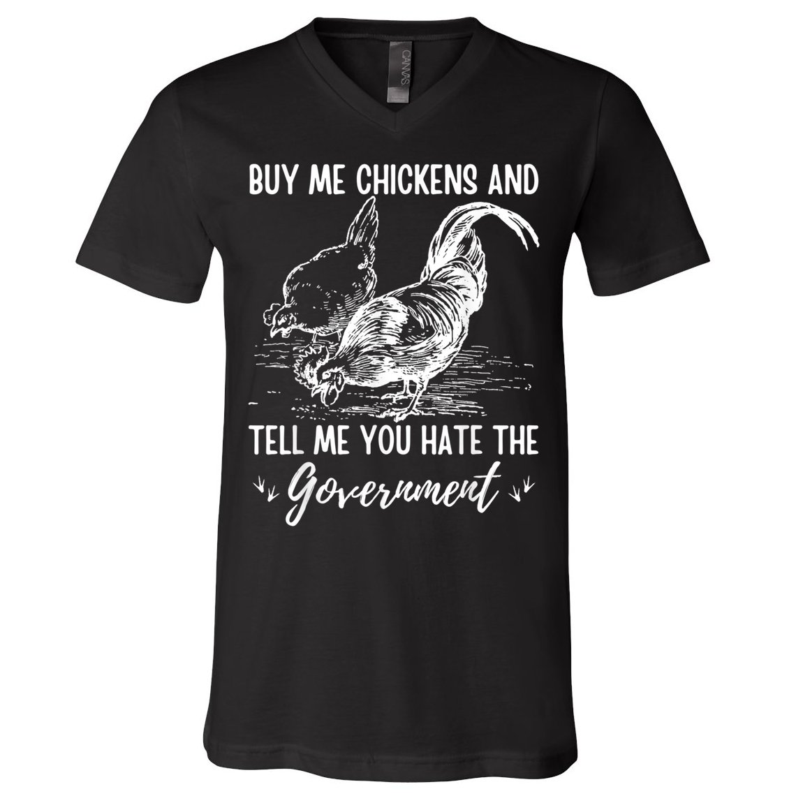 Buy Me Chickens Tell Me You Hate The Government V-Neck T-Shirt