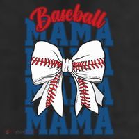 Baseball Mama Coquette Bow Game Day Baseball Mom Mother 7 Panel Mesh Trucker Snapback Hat