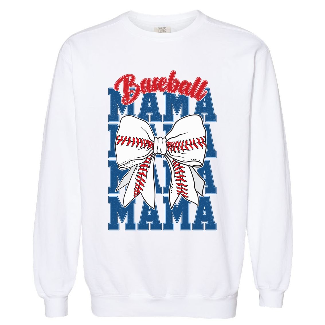 Baseball Mama Coquette Bow Game Day Baseball Mom Mother Garment-Dyed Sweatshirt