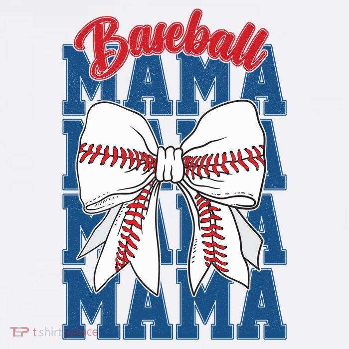 Baseball Mama Coquette Bow Game Day Baseball Mom Mother Tall T-Shirt