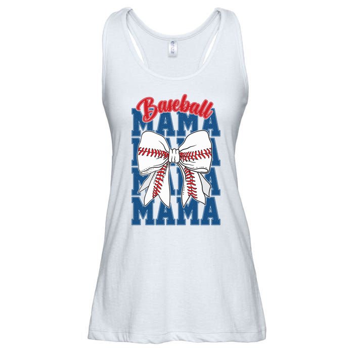 Baseball Mama Coquette Bow Game Day Baseball Mom Mother Ladies Essential Flowy Tank