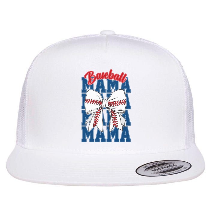 Baseball Mama Coquette Bow Game Day Baseball Mom Mother Flatbill Hat