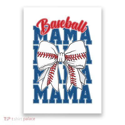 Baseball Mama Coquette Bow Game Day Baseball Mom Mother Poster