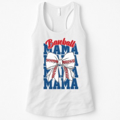 Baseball Mama Coquette Bow Game Day Baseball Mom Mother Womens Tank Top