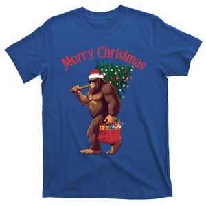 Bigfoot Merry Christmas Tree Lights Sasquatch Xmas Santa Gift T-Shirt