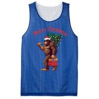 Bigfoot Merry Christmas Tree Lights Sasquatch Xmas Santa Gift Mesh Reversible Basketball Jersey Tank