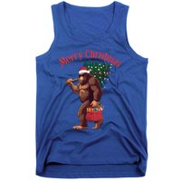 Bigfoot Merry Christmas Tree Lights Sasquatch Xmas Santa Gift Tank Top