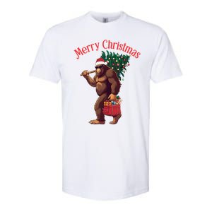 Bigfoot Merry Christmas Tree Lights Sasquatch Xmas Santa Gift Softstyle CVC T-Shirt