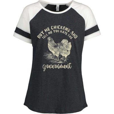 Buy Me Chickens Tell Me You Hate The Government Enza Ladies Jersey Colorblock Tee