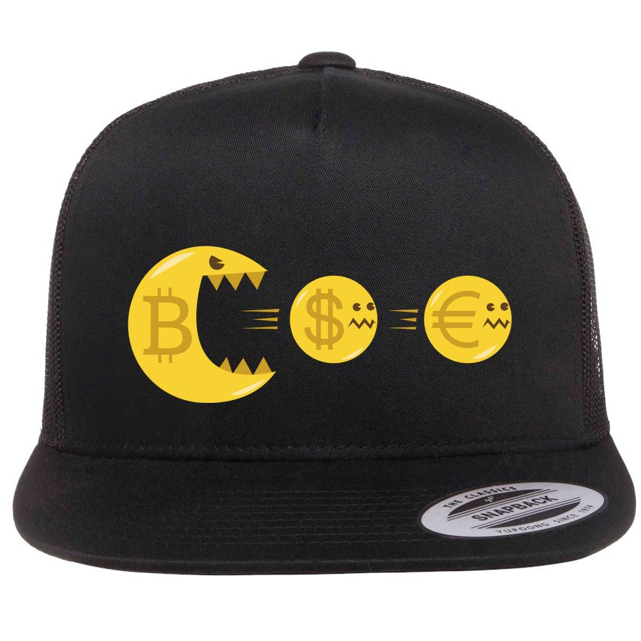 Bitcoin Monster Crypto Flat Bill Trucker Hat