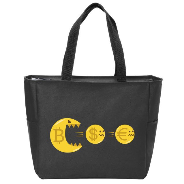 Bitcoin Monster Crypto Zip Tote Bag