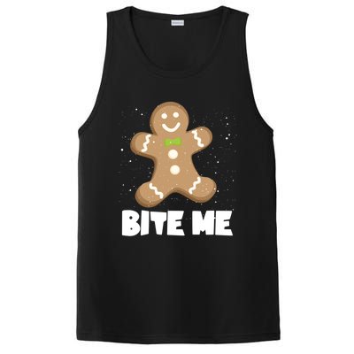 Bite Me Christmas Gingerbread Funny Christmas Cookies Cool Gift PosiCharge Competitor Tank